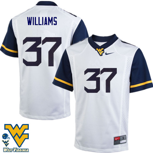 Men #37 Kevin Williams West Virginia Mountaineers College Football Jerseys-White